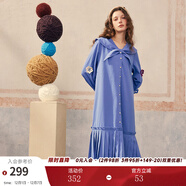 兩三事多色海軍領(lǐng)襯衫裙女2025春季新款連衣裙學(xué)院風(fēng)裙子花海夢(mèng)游 藍色 S