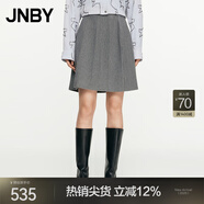 JNBY/江南布衣春秋半身裙通勤H型巴素蘭羊毛短款腰裙5O8D13680 073/雜煙灰 M