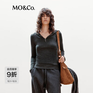 MO&Co.【active系列】針織衫2025冬新品海軍領(lǐng)設計感打底衫MBE4TOP006 炭黑花灰色 L /170