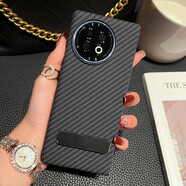 vivoxfold2折疊屏手機殼xfold2保護套新款碳纖維紋凱夫拉手 黑灰色凱夫拉碳纖維紋-【配鋁合金支架】