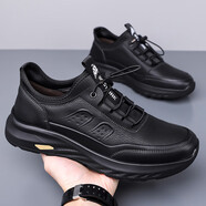 古卡頓（GUKADUN）男鞋休閑鞋2025冬季新款套腳登山徒步鞋百搭皮鞋男高端運動(dòng)鞋子男 黑色 41