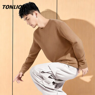 唐獅（TonLion）長(cháng)袖t恤男冬季2025年新款圓領(lǐng)韓版內搭打底衫純色基礎款上衣潮牌