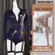 午堇新款兔子警官cos朱迪女警OL秘書(shū)套裝女角色扮演漫展連體衣純欲服 深藍偏紫色套裝+白網(wǎng)襪 M MM80-100斤保密發(fā)貨