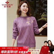 俞兆林中老年女裝秋冬繡花針織衫媽媽裝毛衫女老年人毛衣女 Y243Z3003