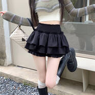 小紅書(shū)爆款甜辣妹白色半身裙女春季新款高腰顯瘦蓬蓬裙褲設計100 黑色 M 均碼