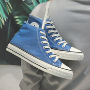 人本（RENBEN）新款1970s帆布鞋男情侶休閑鞋霧霾藍高幫經(jīng)典復古韓版百搭潮板鞋 霧霾藍高幫 40男鞋