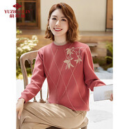 俞兆林中老年女裝秋冬繡花針織衫媽媽裝毛衫新年老年人毛衣 Y243Z3003