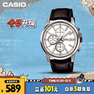 卡西歐（CASIO）手表男三盤(pán)簡(jiǎn)約夜光顯示學(xué)生考試石英表送男友禮物MTH-5001L-7A