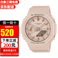 卡西歐（CASIO）手表男G-SHOCK八角形農家橡樹(shù)多功能防水運動(dòng)夜光男表 送男友禮物 女款櫻花粉GMA-S2100-4A