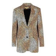 MICHAEL KORS女士夾克挺括修身豹紋混紡通勤聚會(huì )外套時(shí)尚 花色 均碼 |US4