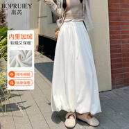 帛芮糯米花苞裙半身裙2025年新款白色裙子黑色高級感長(cháng)款蓬裙長(cháng)裙