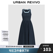 UR2025夏季新款女裝拼接假兩件撞色無(wú)袖連衣裙UWM750057