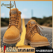 鱷魚(yú)恤男款馬丁靴2025新款冬季防滑英倫風(fēng)復古男鞋休閑厚底高幫鞋 土黃【升級款】 39
