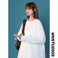 本戈白t春秋季新款長(cháng)袖T恤男女情侶百搭寬松圓領(lǐng)長(cháng)袖T恤打底衫 白色 L