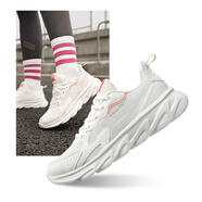 男女鞋運動(dòng)鞋網(wǎng)面輕便跑鞋底減震運動(dòng)跑步鞋男 [女/悅跑]羽毛白/粉橘色2208 35