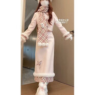 【公主小妹】小個(gè)子甜美清新可愛(ài)氛圍毛呢外套+半身裙+圍巾三件套 公主小妹圍巾 S 建議80-85斤