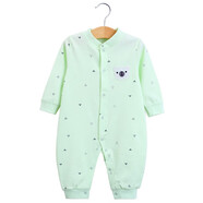 班得（BONGDR）嬰兒連體衣春夏長袖嬰兒衣服嬰兒內(nèi)衣純棉新生兒衣服寶寶哈衣爬服 綠色小熊閉哈 59cm 適合0-3月/6-10斤