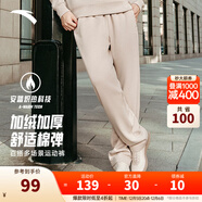 安踏（ANTA）運動(dòng)褲男士加絨衛褲秋冬季加厚保暖跑步長(cháng)褲子休閑褲直筒針織褲 【加絨-升級挺括版-直筒】松卡其7307-3 L