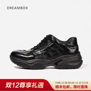 dreambox鈞博vibram春夏新款厚底增高老爹鞋水洗馬皮高端休閑男鞋 黑色不沖孔 39