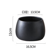 桐汝壁蝴蝶蘭陶瓷花盆北歐現代創(chuàng  )意花器綠蘿綠植陶瓷盆潮州花盆 平面黑色