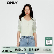 ONLY淑女泡泡袖花朵拼接套頭短袖針織衫女|123213003 A01 西克雷斯特SEACREST S 160/80A