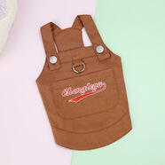 狗狗衣服牛仔胸背帶牽引寵物服裝小狗寵物衣服夏款24熱情牛仔T恤 24熱情牛仔T恤-咖色 XS