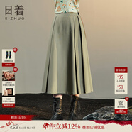 日著(zhù)（rizhuo）原創(chuàng  )設計2024秋新款小眾新復古回潮時(shí)尚高腰綿羊毛百褶半身裙 塵黃 L