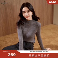 伊芙麗（eifini）伊芙麗半高領(lǐng)亮絲設計感針織打底衫毛針織衫2024冬季新款羊毛衫女 灰色 L /115-130斤