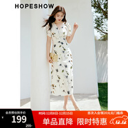 紅袖鹽系輕熟連衣裙夏季2025新款女裝收腰顯瘦V領(lǐng)高端精致碎花長(cháng)裙 米底花611 M