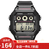 卡西歐（CASIO） 卡西歐(CASIO)小方塊數顯電子表狂飆安欣同款男防水學(xué)生運動(dòng)手表  黑盤(pán)橡膠帶AE-1300WH-1A2