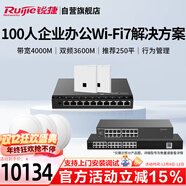 銳捷（Ruijie）100人企業(yè)辦公WiFi7 2.5G無(wú)線(xiàn)AP面板/吸頂套裝 3600M全屋ac+ap路由器 RG-EAP172(MG)/272(MG)套裝
