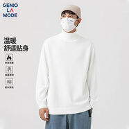 GENIOLAMODE高領(lǐng)毛衣男士冬季內穿打底針織衫男生冬天保暖毛線(xiàn)衣服 白色 L