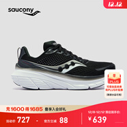 Saucony【彭于晏同款】索康尼向導17減震支撐跑鞋男秋季輕便運動(dòng)鞋男 黑白100 40.5