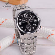 左微沙（JOWISSA）瑞士原裝進(jìn)口石英表男表多功能計時(shí)鬧鈴夜光防水新年生日禮物 黑色-表盤(pán)40MM-J7.006.L