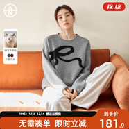對白【AN大碼系列】設計感蝴蝶結套頭毛衣冬季微胖mm上衣慵懶風(fēng)針織衫 花灰色 M 建議體重110-125