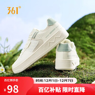 361°運動(dòng)女鞋秋冬季透氣開(kāi)學(xué)厚底增高小白休閑板鞋子女682426611-2