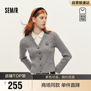 森馬（Semir）商場(chǎng)同款|森柔針織開(kāi)衫女冬季襯衫領(lǐng)假兩件2025毛衫101725107022