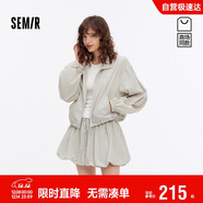 森馬（Semir）[商場(chǎng)同款]套裝女輕薄短外套花苞短裙2025秋季兩件套107525117010