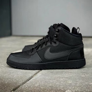 耐克（NIKE）中幫板鞋男鞋2025冬季新款COURT簡(jiǎn)版空軍一號休閑鞋平底運動(dòng)鞋 AA0547-002黑色/黑武士 43