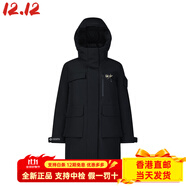 FILA秋冬斐樂(lè )EXPLORE系列純色Logo印花中長(cháng)款連帽長(cháng)袖羽絨服女款深黑 深黑 S