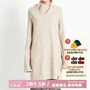 SHOKAY女士秋冬針織上衣基礎款設計簡(jiǎn)約通勤風(fēng)【牦牛絨撿漏】 喜馬拉雅高領(lǐng)長(cháng)衫-沙灘灰 M
