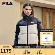 FILA官方女士羽絨服2025冬季新款運動(dòng)短款寬松保暖立領(lǐng)外套 傳奇藍-NV L 170/88A/L