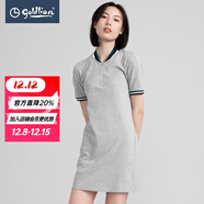 金利來(lái)（Goldlion）女裝純棉中長(cháng)款包臀短袖t恤女士款休閑體恤衫 淺灰-38 M