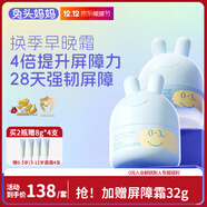 兔頭媽媽早晚分齡面霜組合裝輕薄透氣保濕滋潤嬰幼兒寶寶舒緩霜45g*2