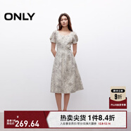 ONLY2025秋季新款甜美優(yōu)雅泡泡袖碎花中長(cháng)裙連衣裙女|125107017 HFZ 洗水感印花 M