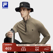 FILA 斐樂(lè )官方【黃景瑜同款】男裝針織衫戶(hù)外運動(dòng)立領(lǐng)長(cháng)袖T恤 麥芽球-BN 2XL (185) 104A