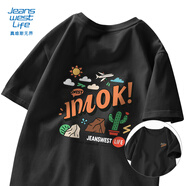 JEANSWEST LIFE真維斯短袖t恤男女情侶款大碼寬松重磅半袖中性風(fēng)潮流純棉體恤潮