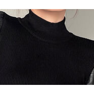 2024新款綿羊皮真皮打底衫皮袖毛衣針織衫蕾絲花邊百搭時(shí)尚潮流 半高領(lǐng)加棉 均碼 均碼140斤以?xún)瓤梢源?
                                         title=