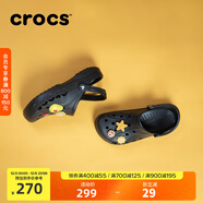 CROCS卡駱馳洞洞鞋貝雅男鞋女鞋輕便耐磨一腳蹬拖鞋休閑鞋|10126 黑色-001 45 (290mm)