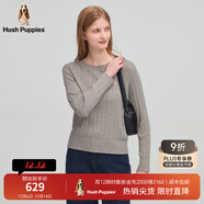 暇步士（Hush Puppies）【何泓姍明星同款】女裝2025秋冬新款經(jīng)典基礎軟糯含羊絨線(xiàn)衣 霜灰色 XL